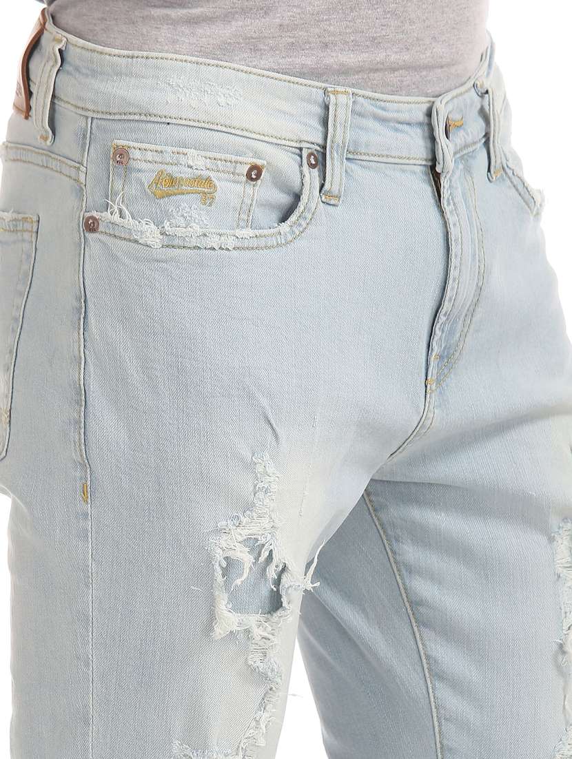 light blue solid washed jean - 18336845 -  Standard Image - 4