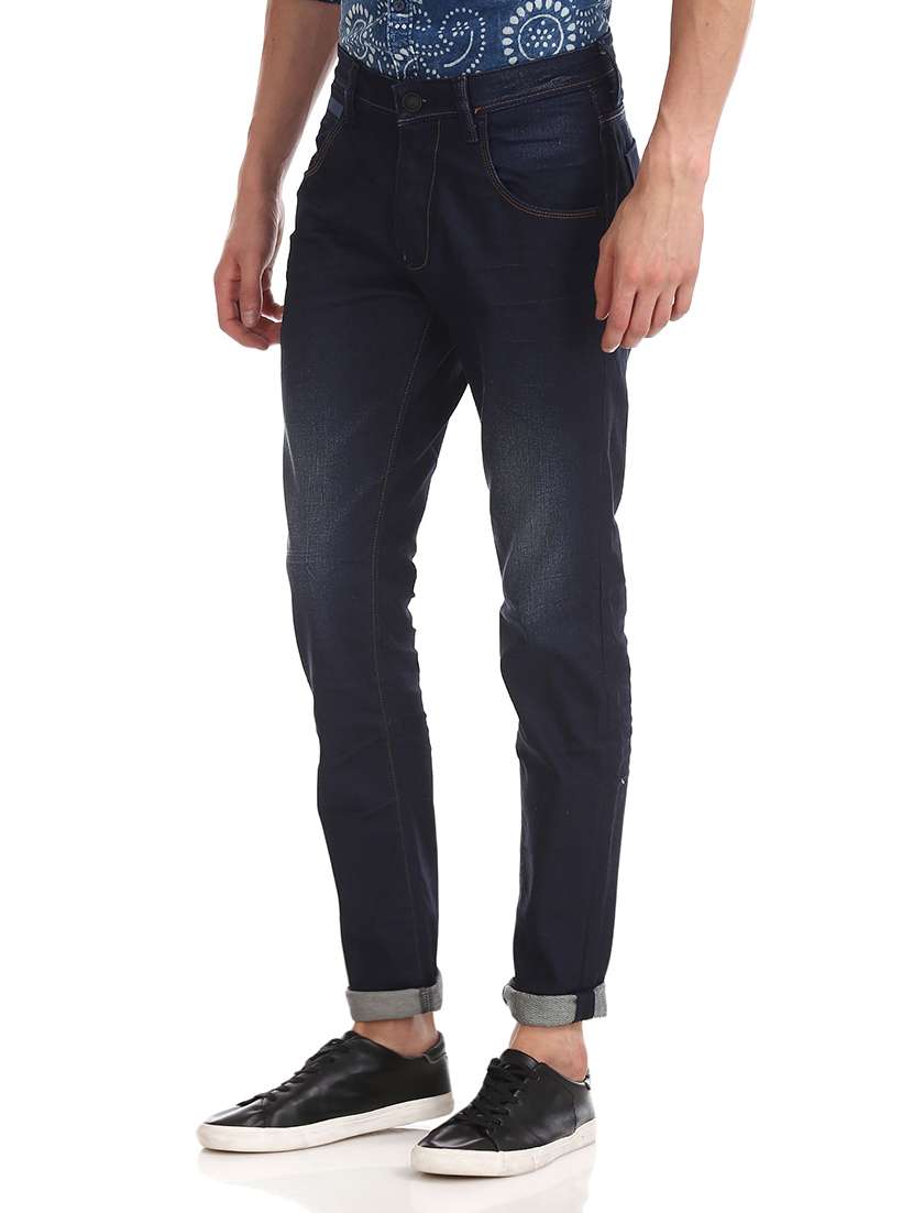 dark blue solid washed jean - 18336852 - Standard Image - 1