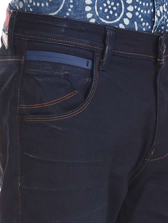 dark blue solid washed jean - 18336852 - Standard Image - 4