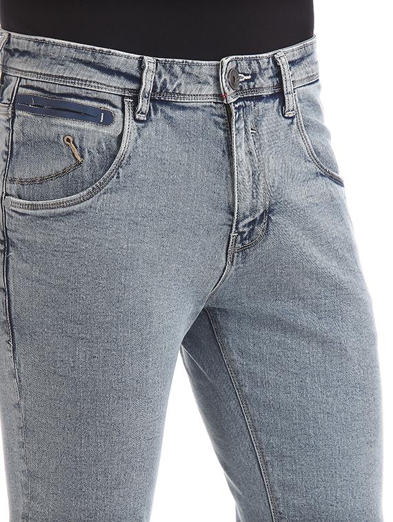 blue solid washed jean - 18336853 - Standard Image - 4