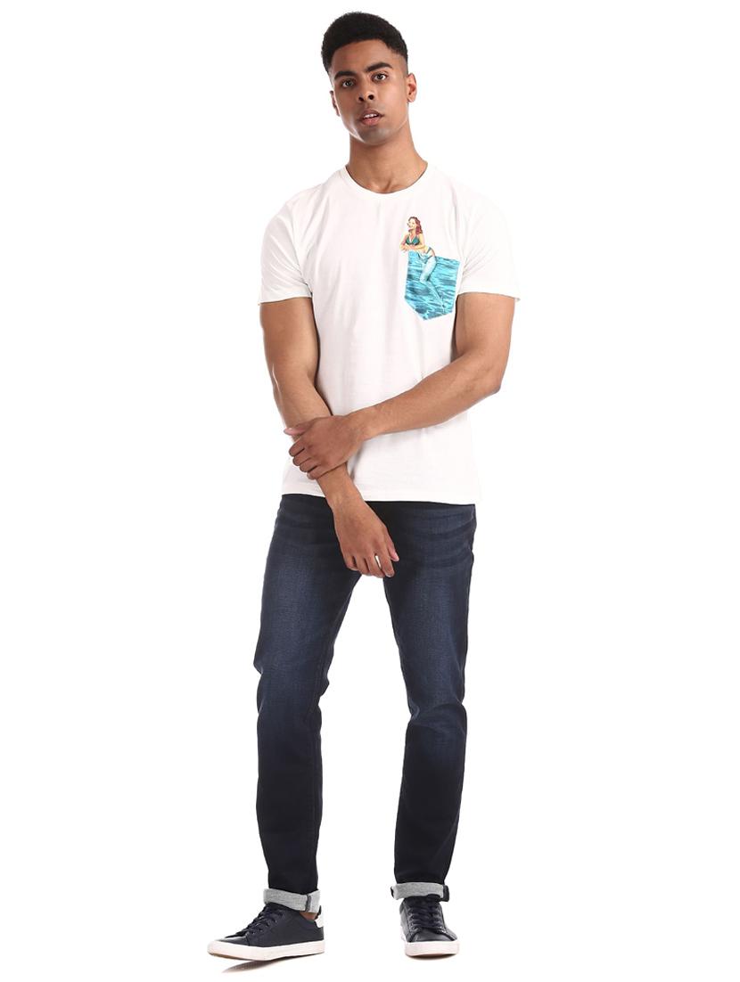 dark blue solid washed jean - 18336857 - Standard Image - 4