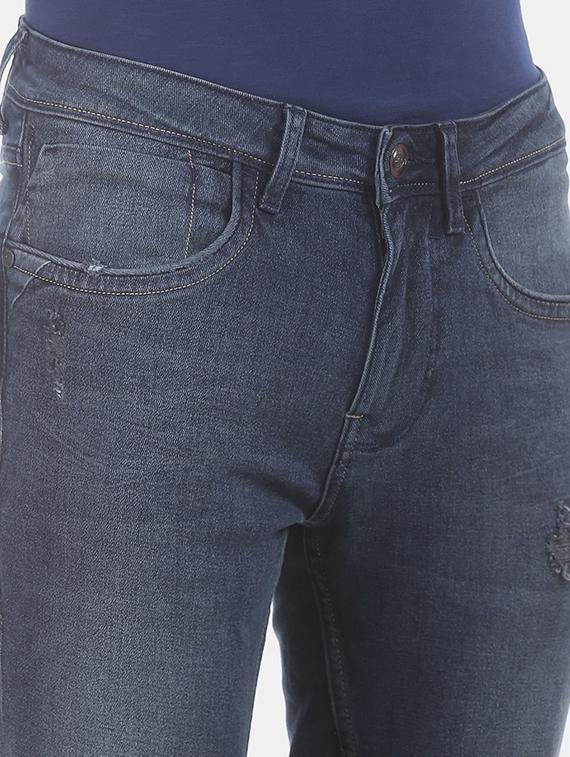 dark blue solid washed jean - 18336872 - Standard Image - 4