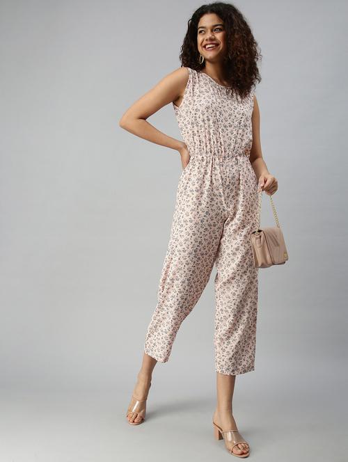 round neck floral jumpsuit - 18336936 -  Standard Image - 0