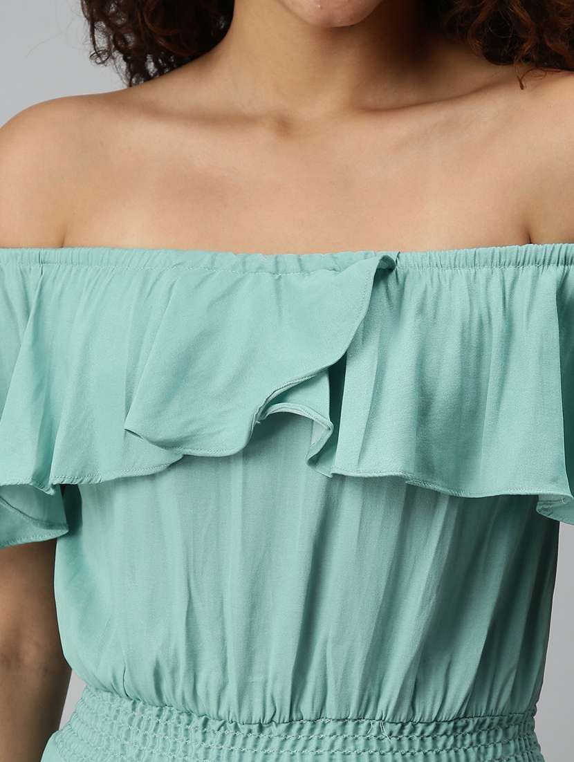 off shoulder solid full leg jumpsuit - 18336946 -  Standard Image - 4