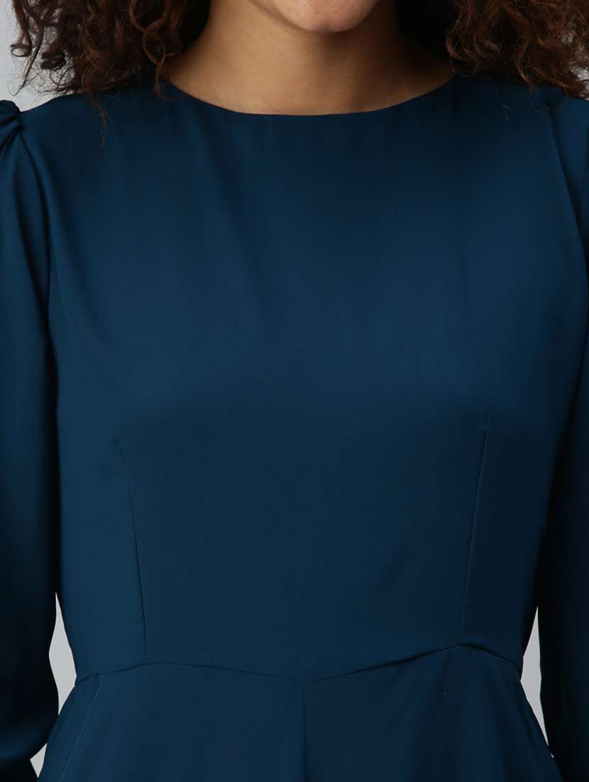 round neck solid wide leg jumpsuit - 18336948 -  Standard Image - 4