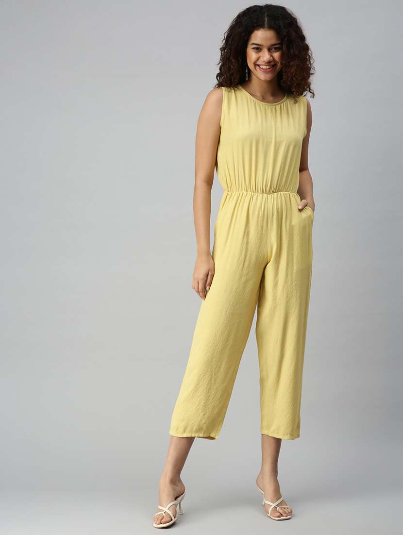 round neck solid jumpsuit - 18336954 -  Standard Image - 1