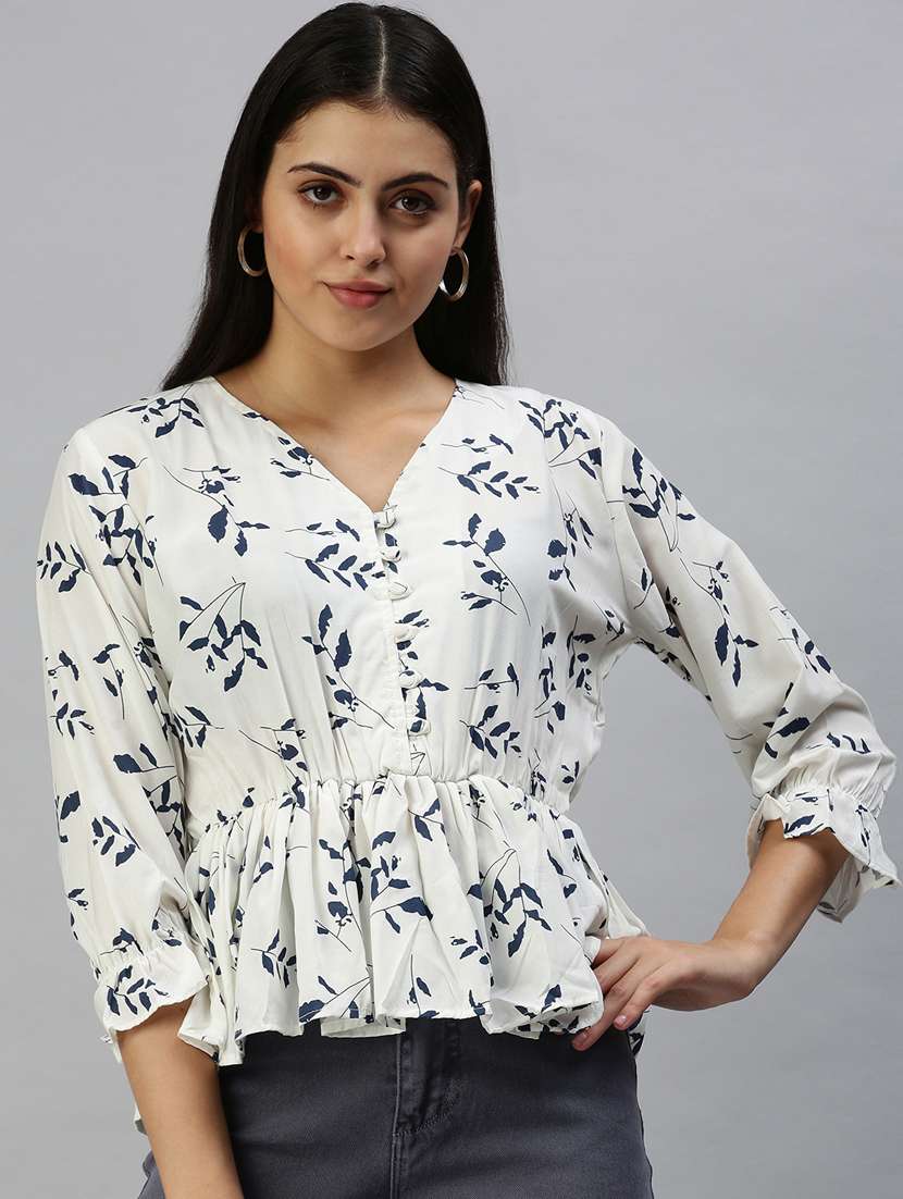 women's peplum v neck top