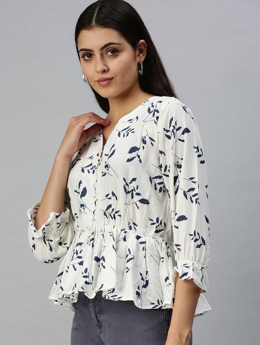 women's peplum v neck top - 18337131 -  Standard Image - 1