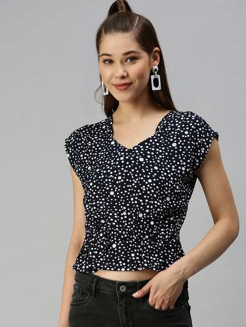 women's crop sweetheart neck top - 18337132 - Standard Image - 0