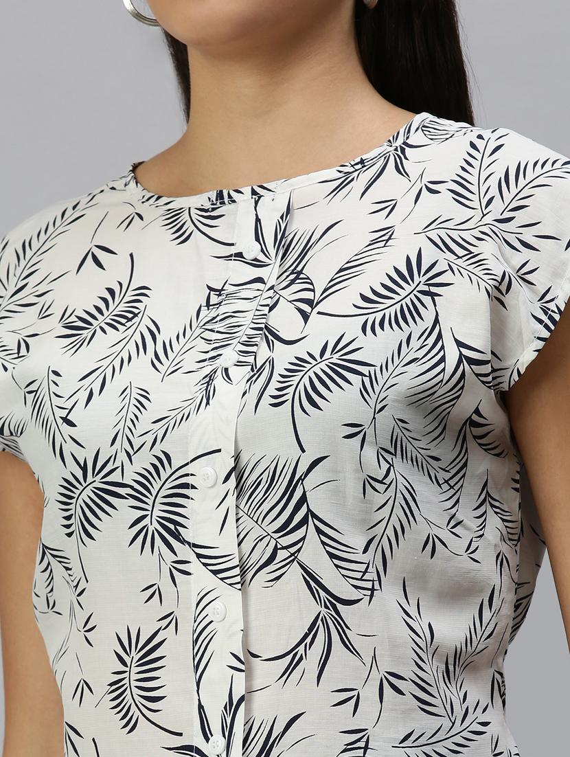 women's straight round neck top - 18337140 - Standard Image - 4