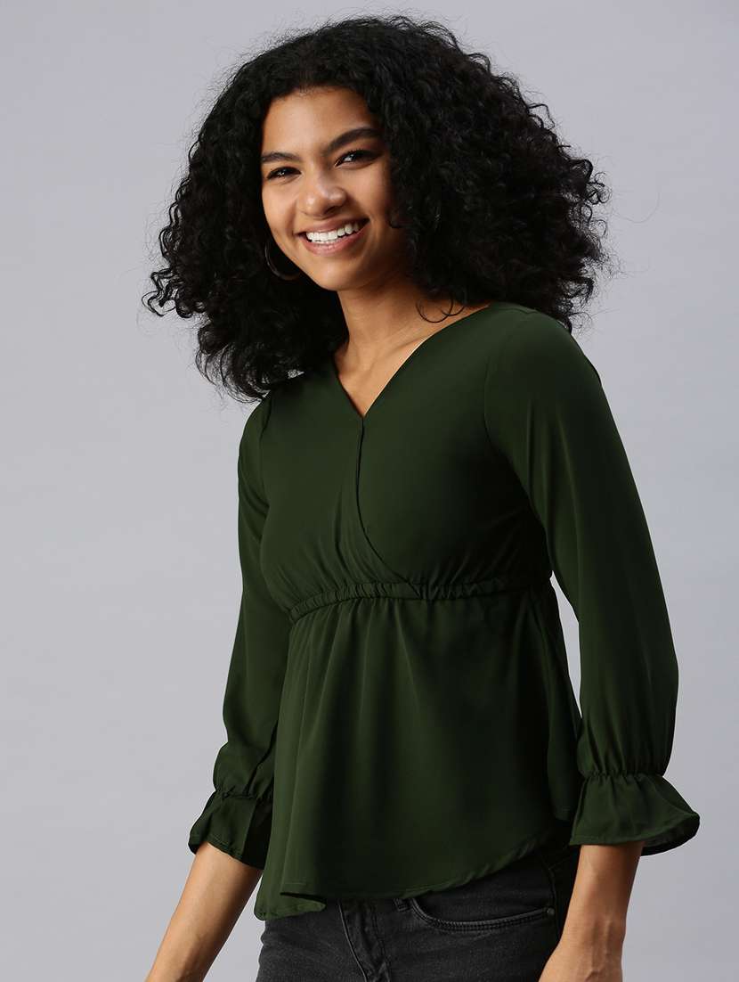 women's peplum v neck top - 18337146 -  Standard Image - 1