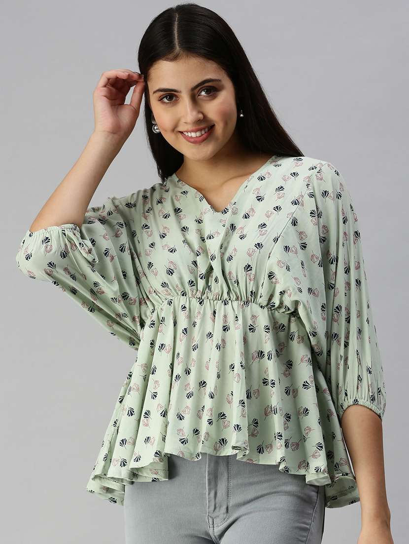 women's peplum v neck top