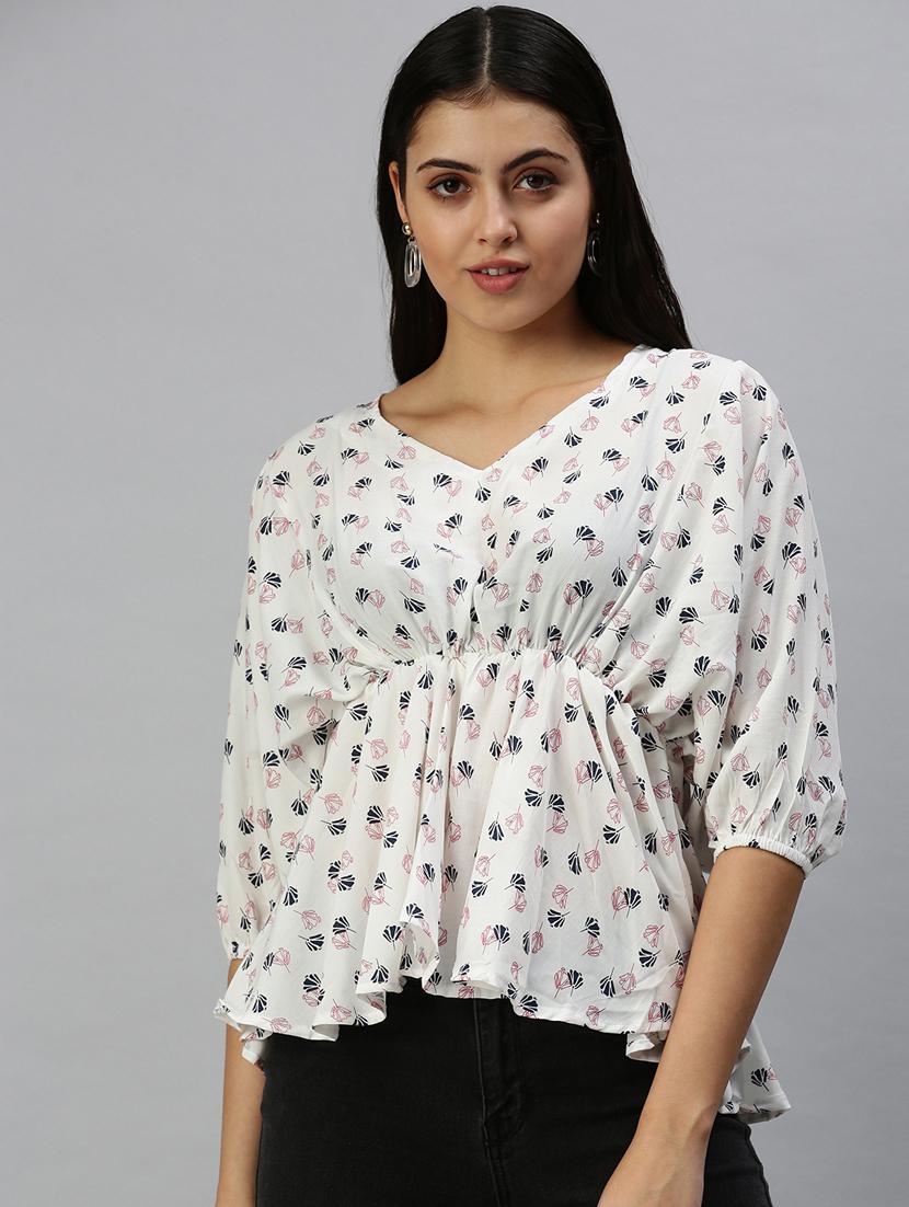 women's peplum v neck top - 18337163 - Zoom Image - 0