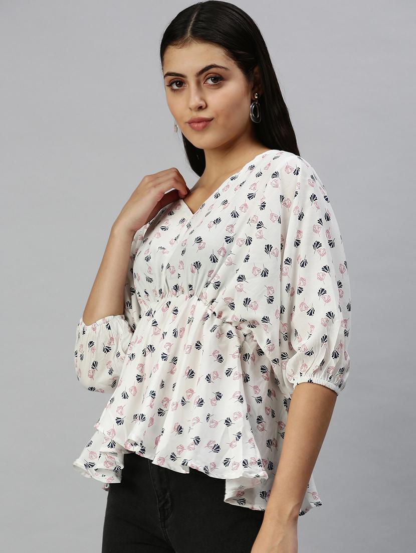 women's peplum v neck top - 18337163 - Standard Image - 1