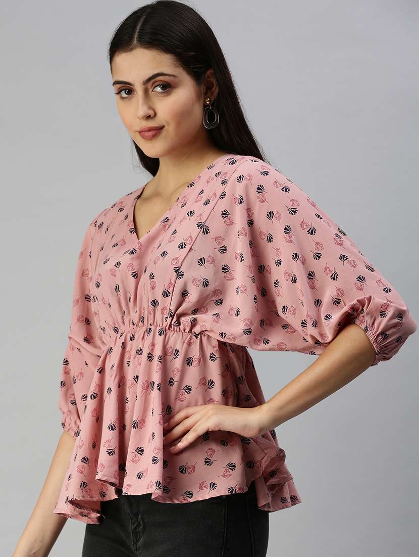 women's a line v neck top - 18337165 -  Standard Image - 1