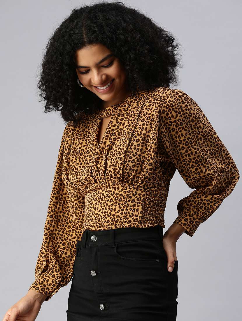 women's blouson key hole neck top - 18337170 -  Standard Image - 1