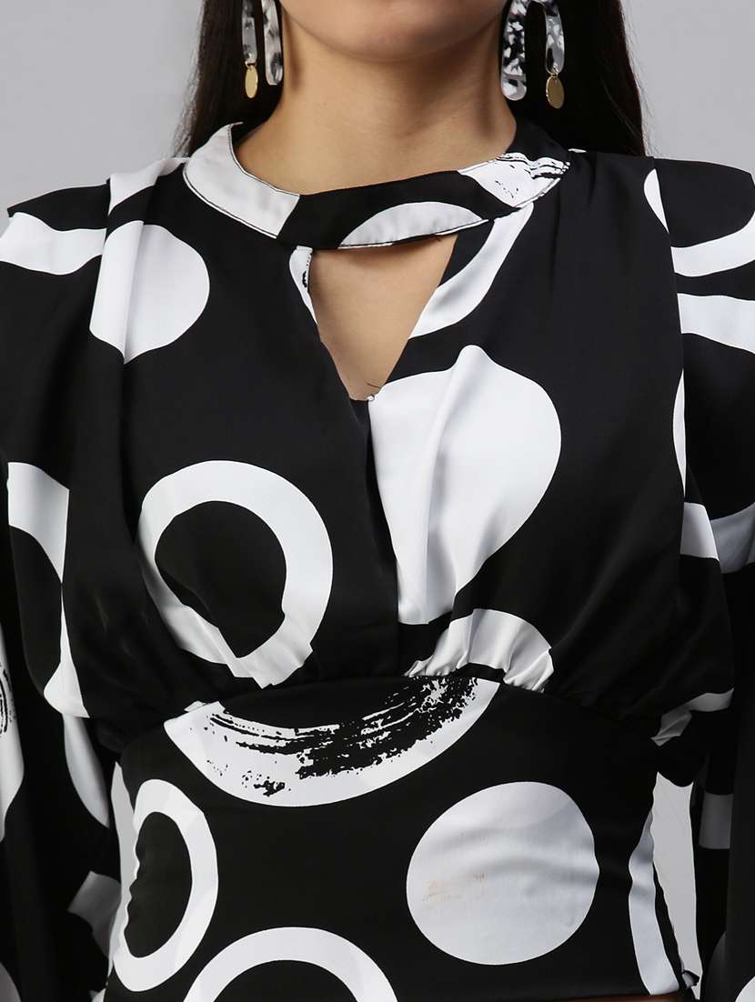 women's crop key hole neck top - 18337175 -  Standard Image - 4