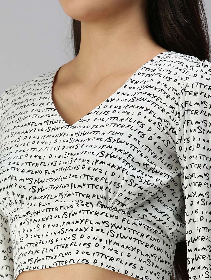 women's crop v neck top - 18337177 -  Standard Image - 4