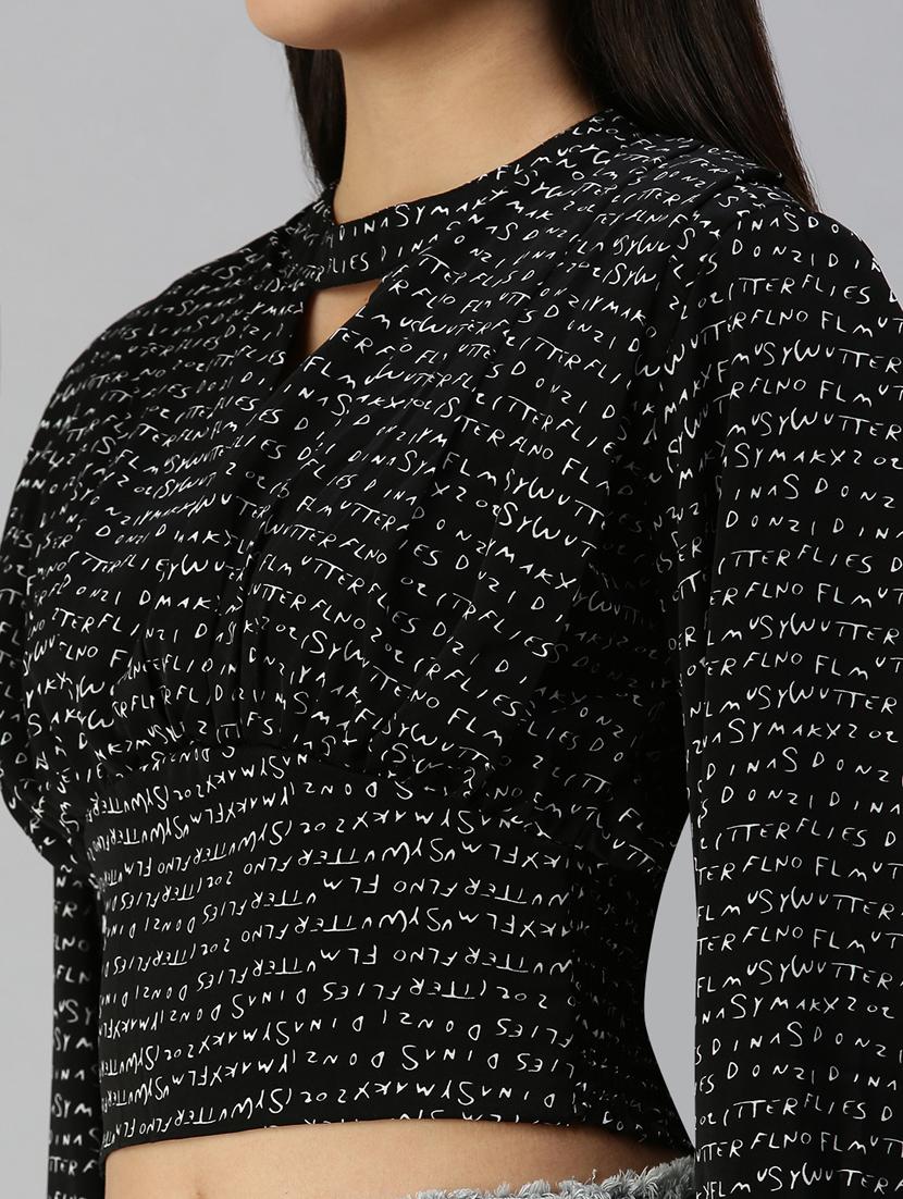 women's blouson key hole neck top - 18337180 - Standard Image - 4