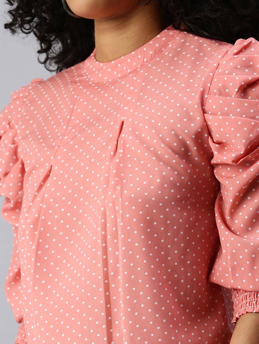 women's blouson crew neck top - 18337189 - Standard Image - 4