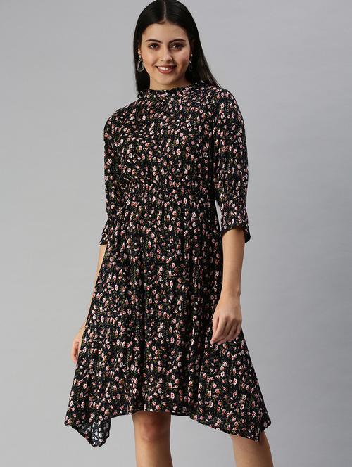 women's asymmetric floral dress - 18337286 - Standard Image - 0