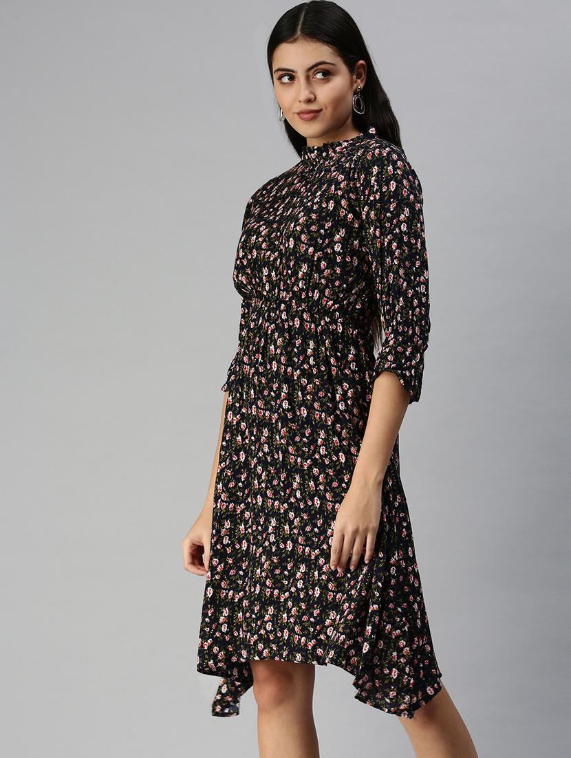 women's asymmetric floral dress - 18337286 - Standard Image - 1