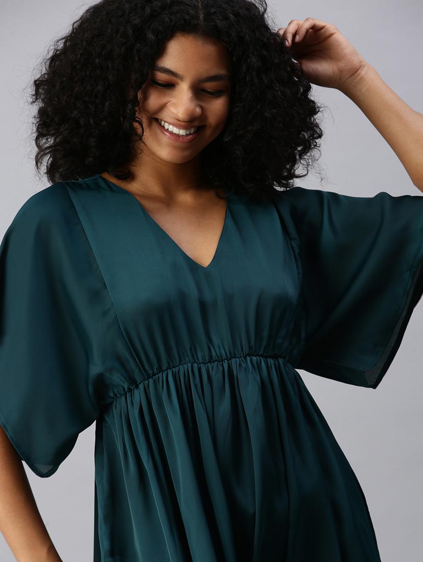 women's fit & flare solid dress - 18337302 -  Standard Image - 1