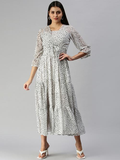 women's fit & flare typography dress - 18337318 - Standard Image - 0