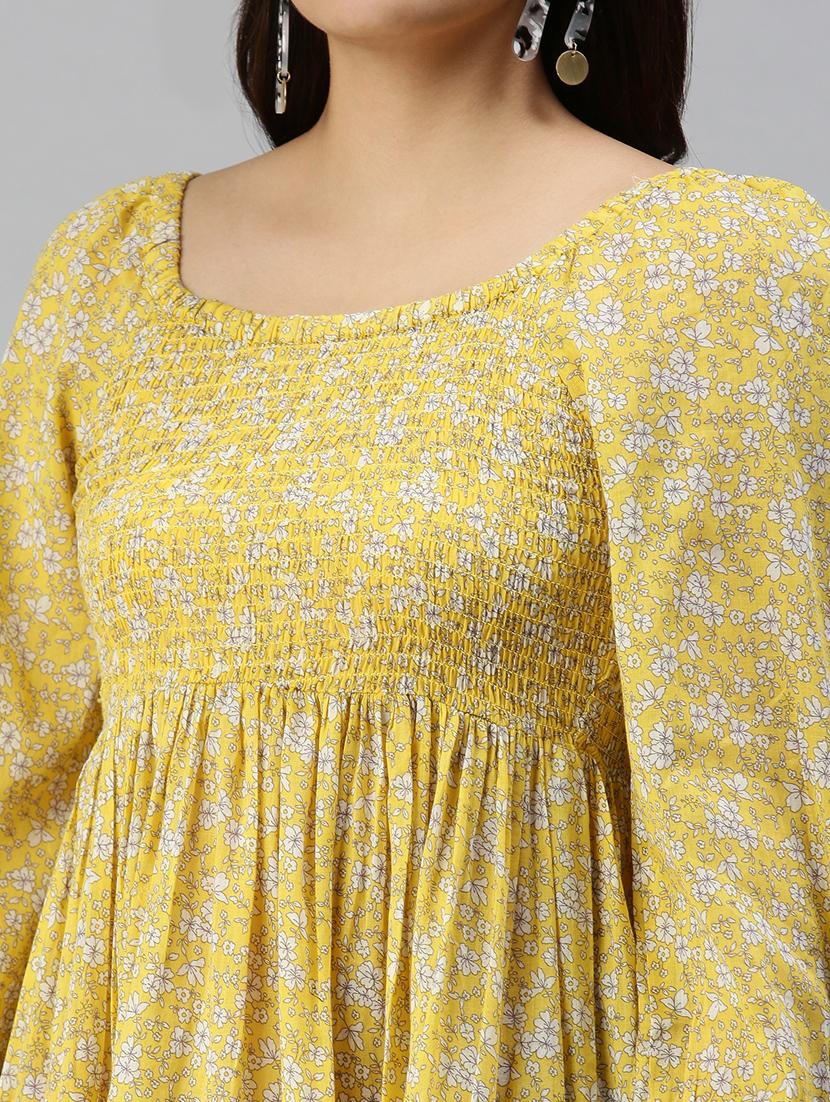 round neck floral fit & flare dress - 18337327 - Standard Image - 4