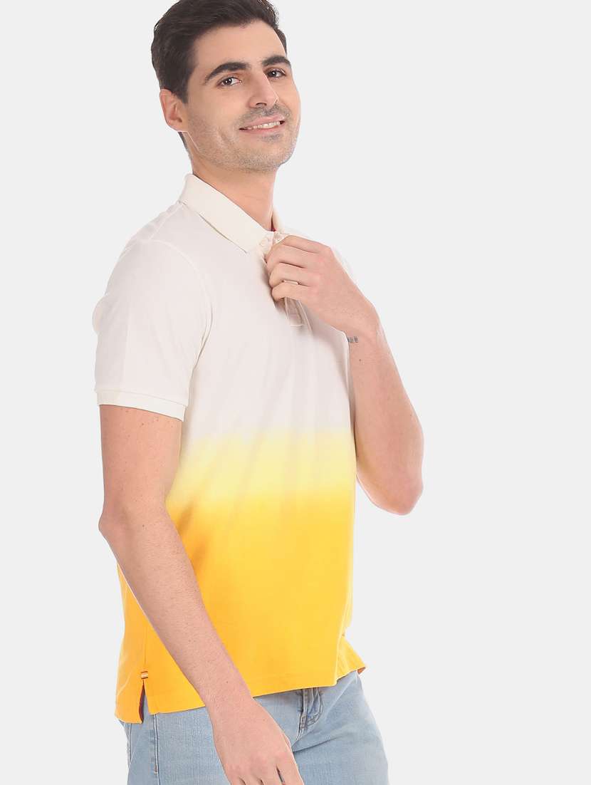 yellow solid polo t-shirt - 18337724 -  Standard Image - 1