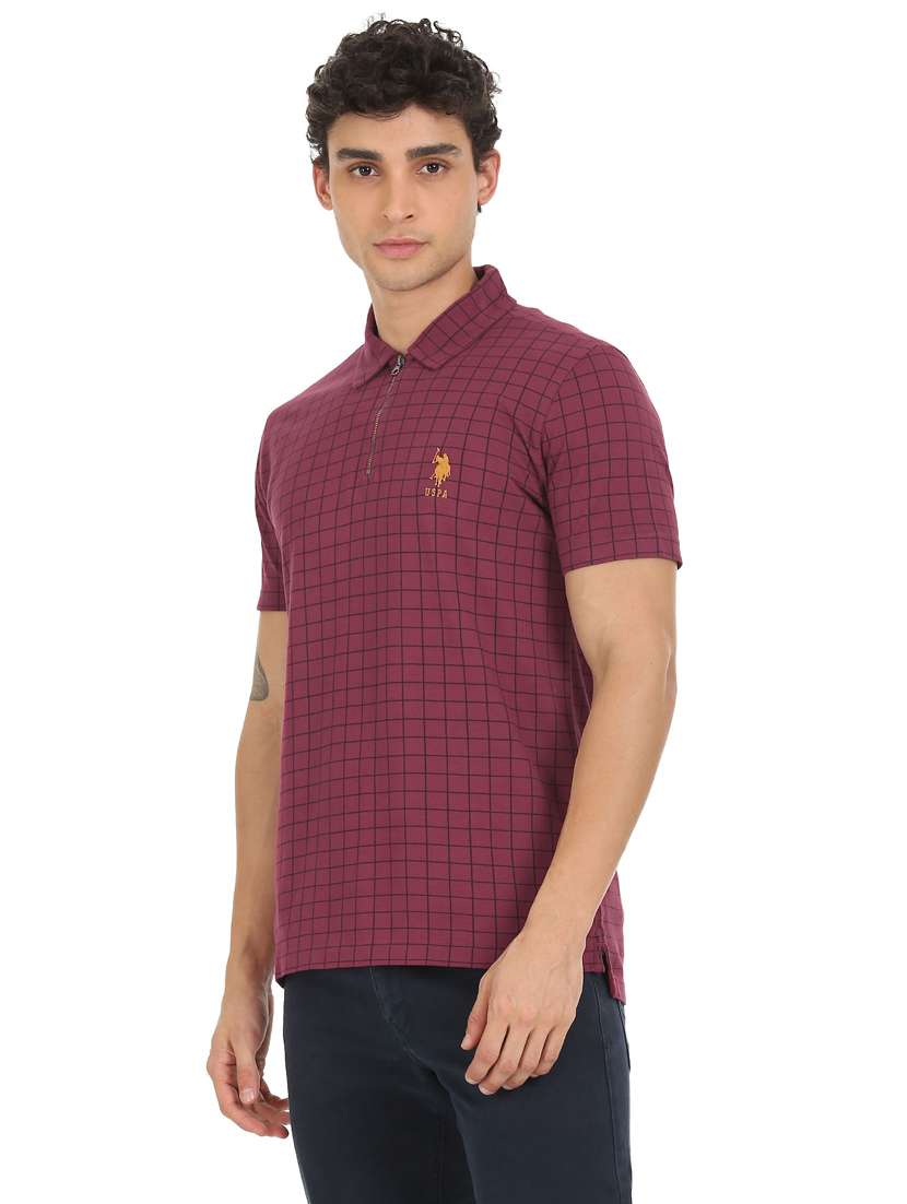 red checked polo t-shirt