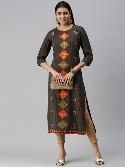 women's straight kurta - 18338237 - Standard Image - 0