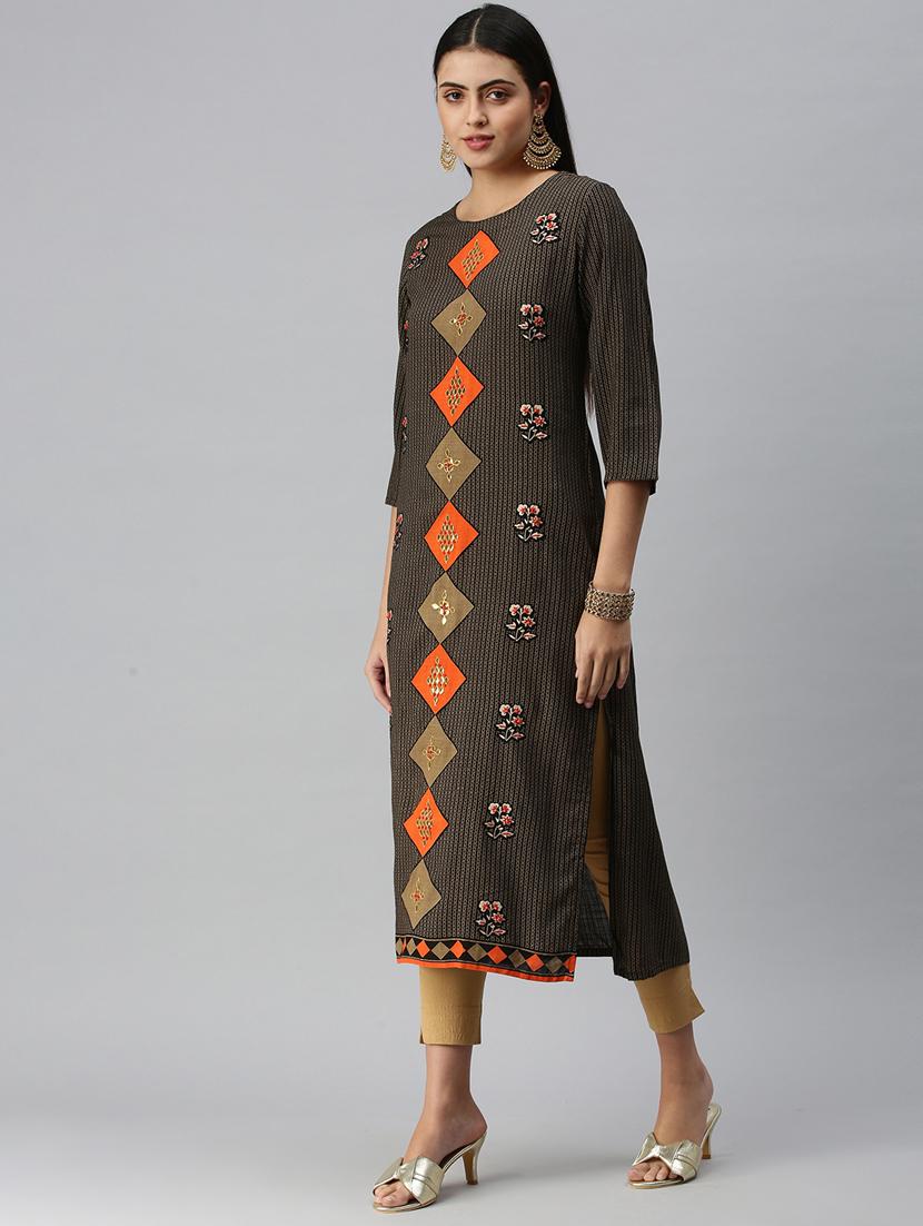 women's straight kurta - 18338237 - Standard Image - 1