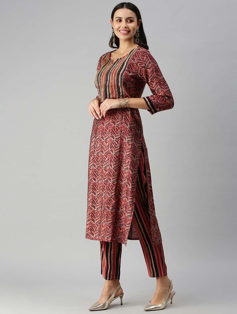 women printed kurta pant set with dupatta - 18338300 -  Standard Image - 1
