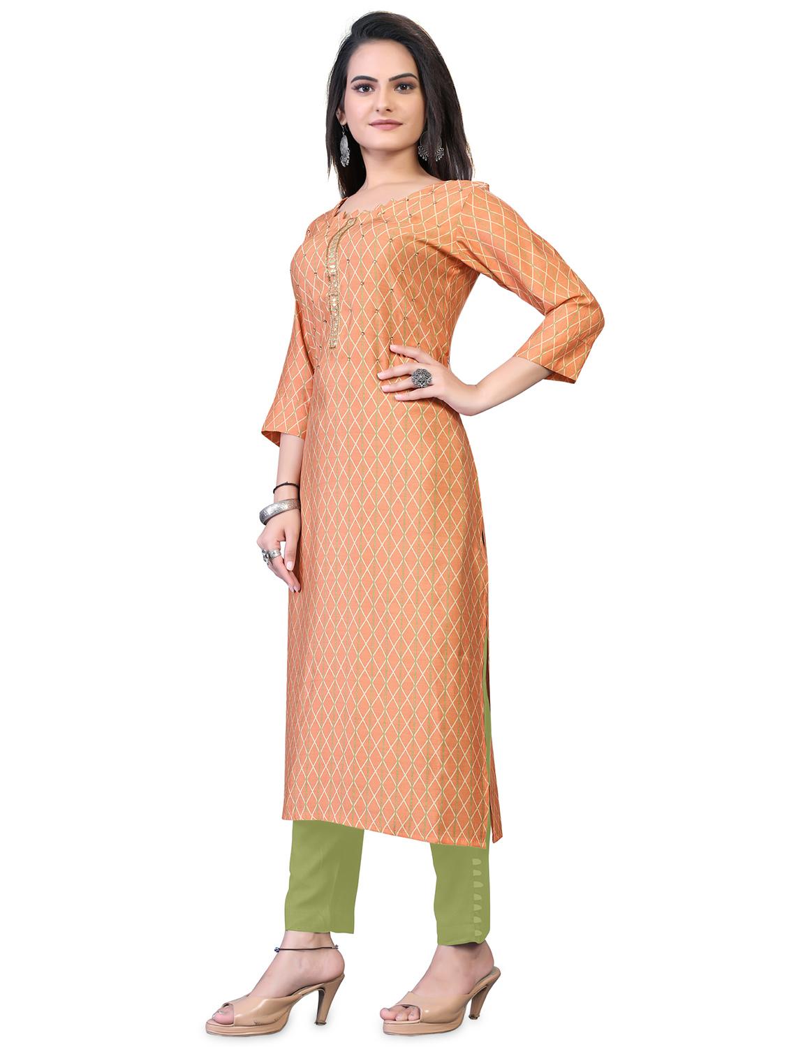 grey printed straight kurta - 18338460 - Standard Image - 1