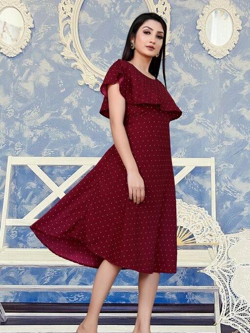 red crepe dress - 18338581 - Standard Image - 1