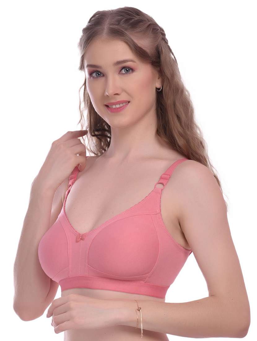 peach solid regular bra - 18339288 -  Standard Image - 1
