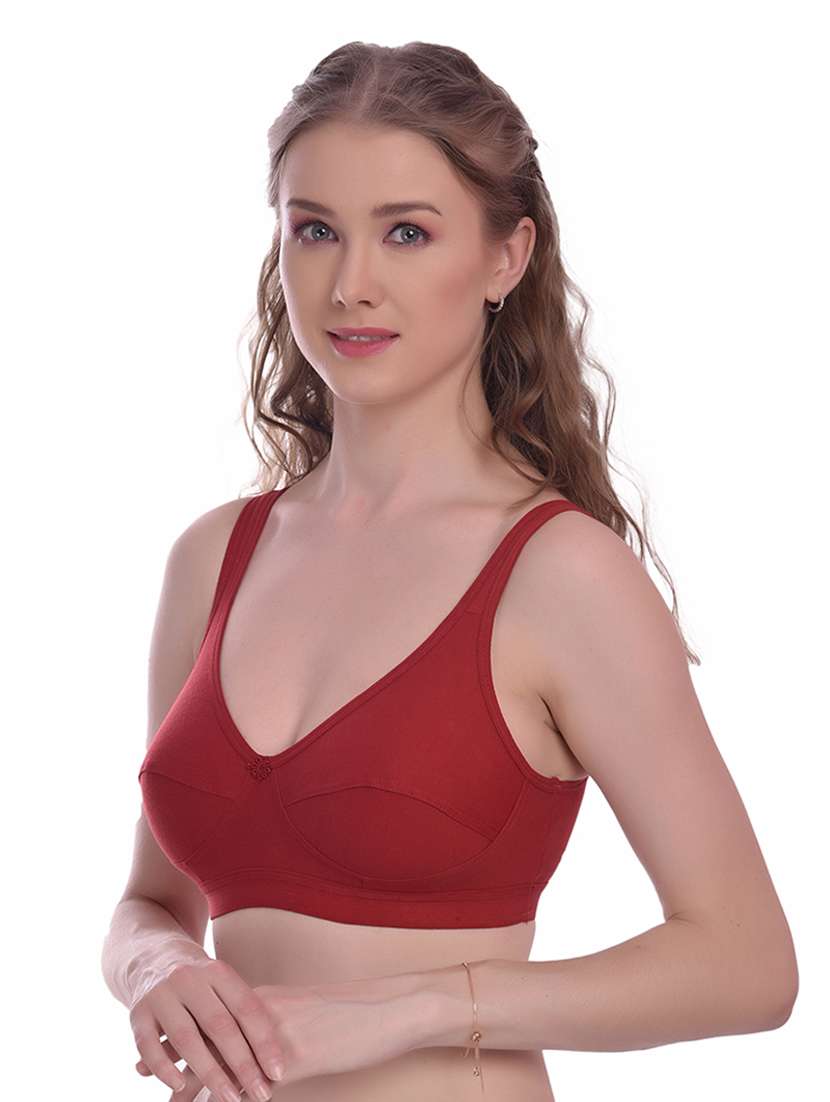 maroon solid sports bra - 18339294 -  Standard Image - 1