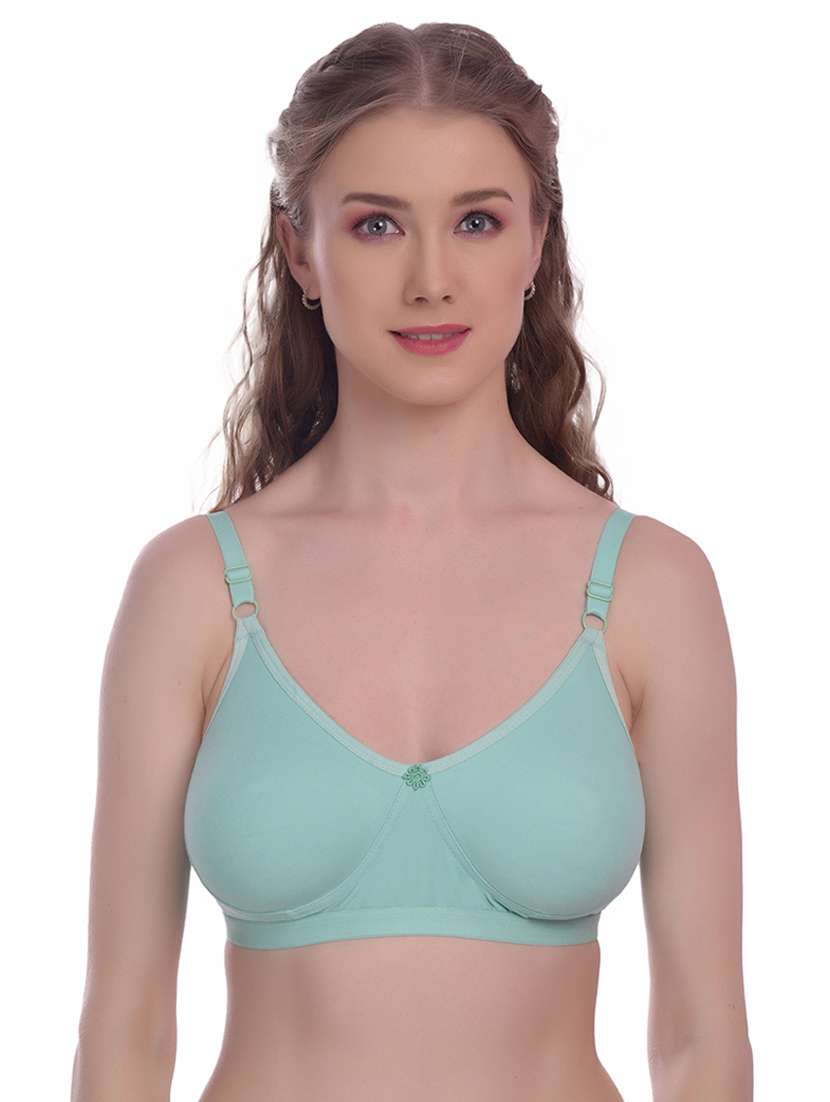 sea green solid regular bra