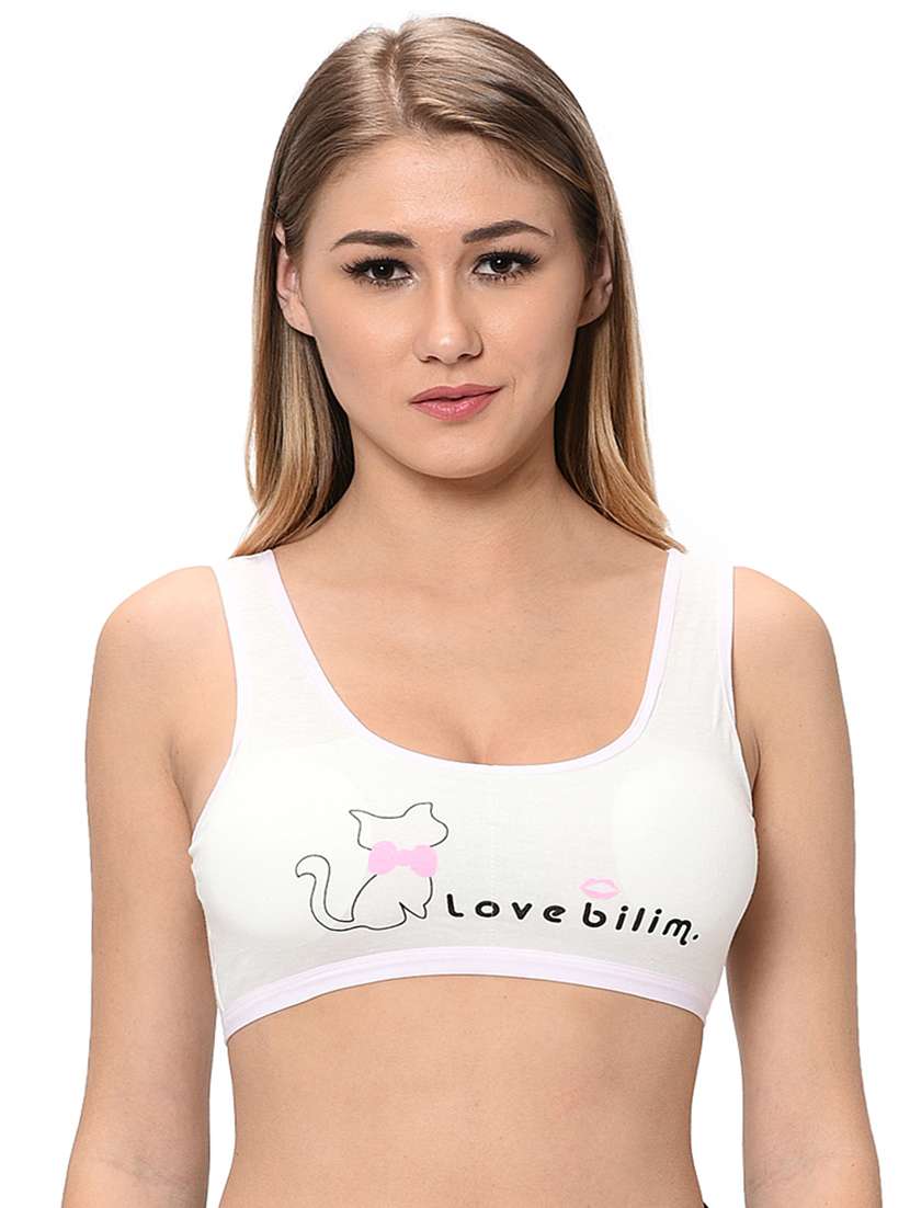 white graphic sports bra