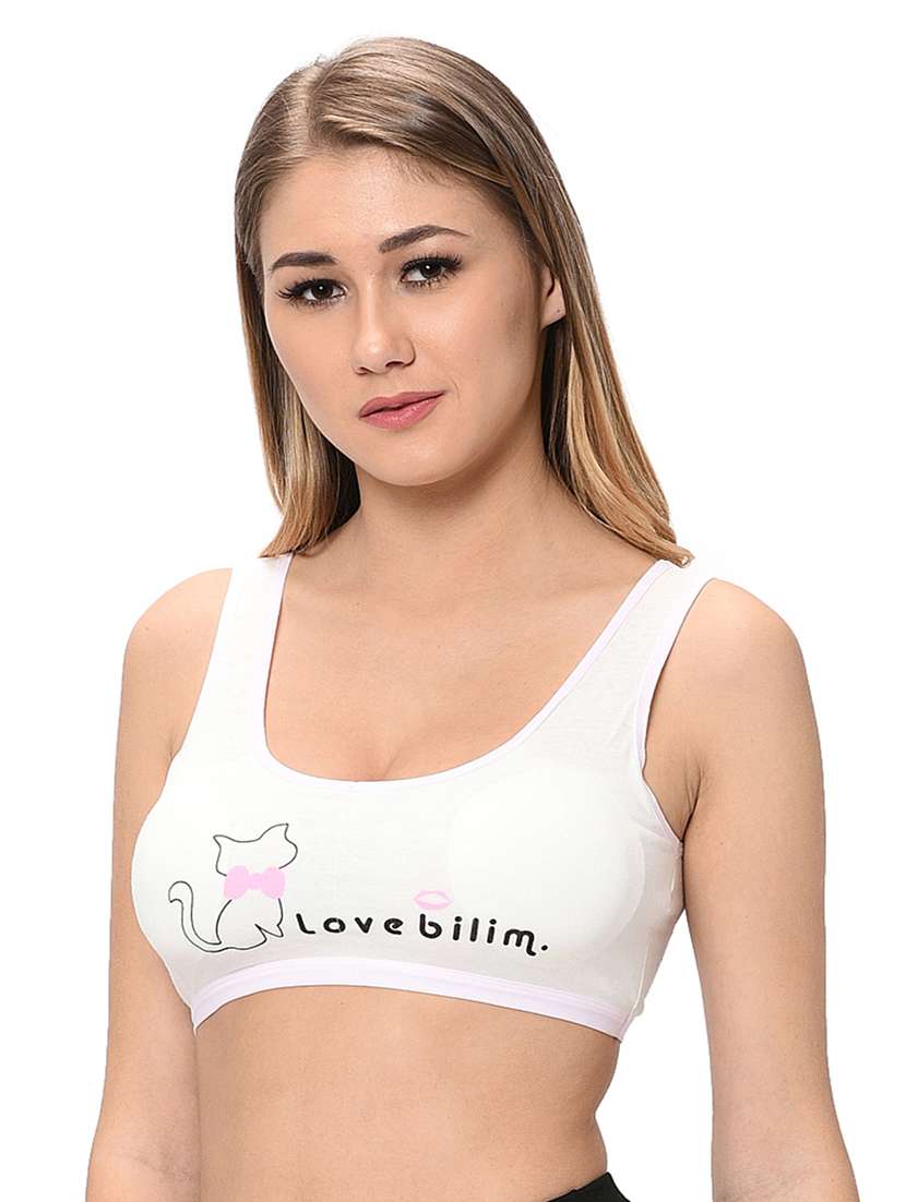 white graphic sports bra - 18339385 -  Standard Image - 1