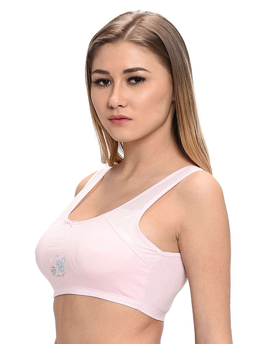 pink solid sports bra - 18339388 -  Standard Image - 1