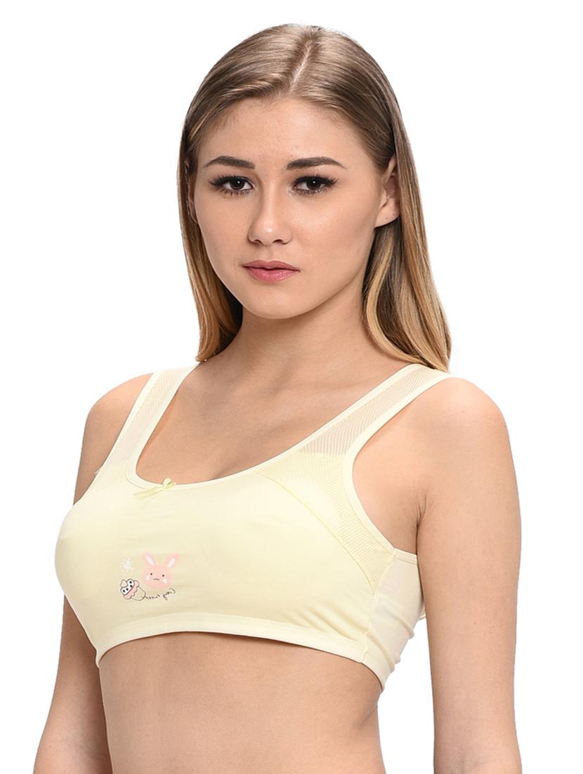 yellow solid sports bra - 18339389 - Standard Image - 1