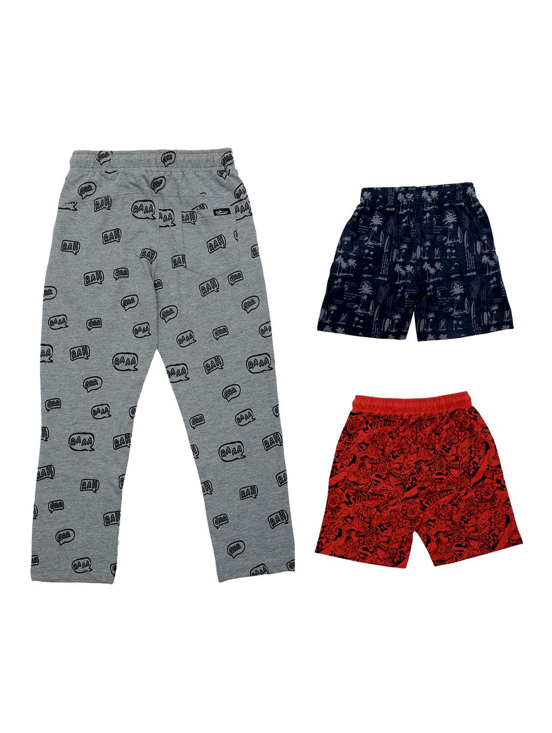 pack of 3 printed shorts & three fourth  - 18340268 -  Standard Image - 1