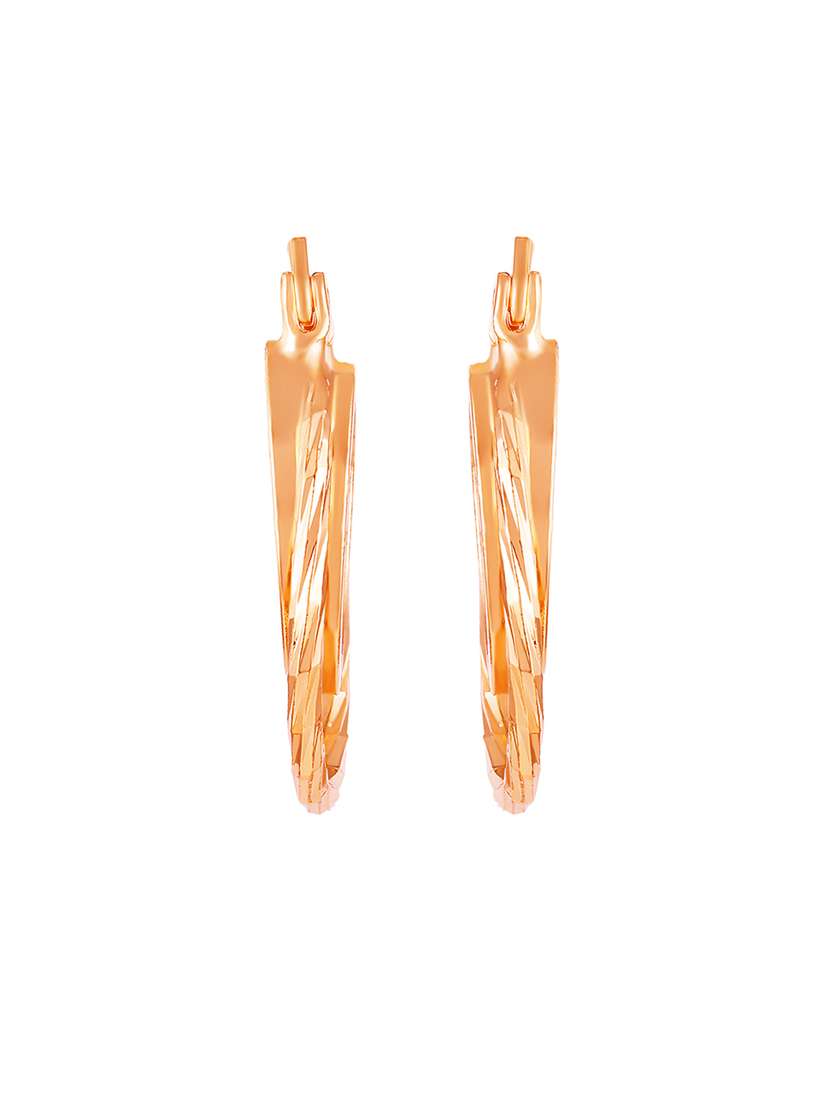women gold pleated hoop earrings - 18340370 -  Standard Image - 1