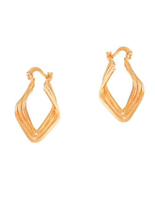 women gold pleated hoop earrings - 18340383 - Standard Image - 0