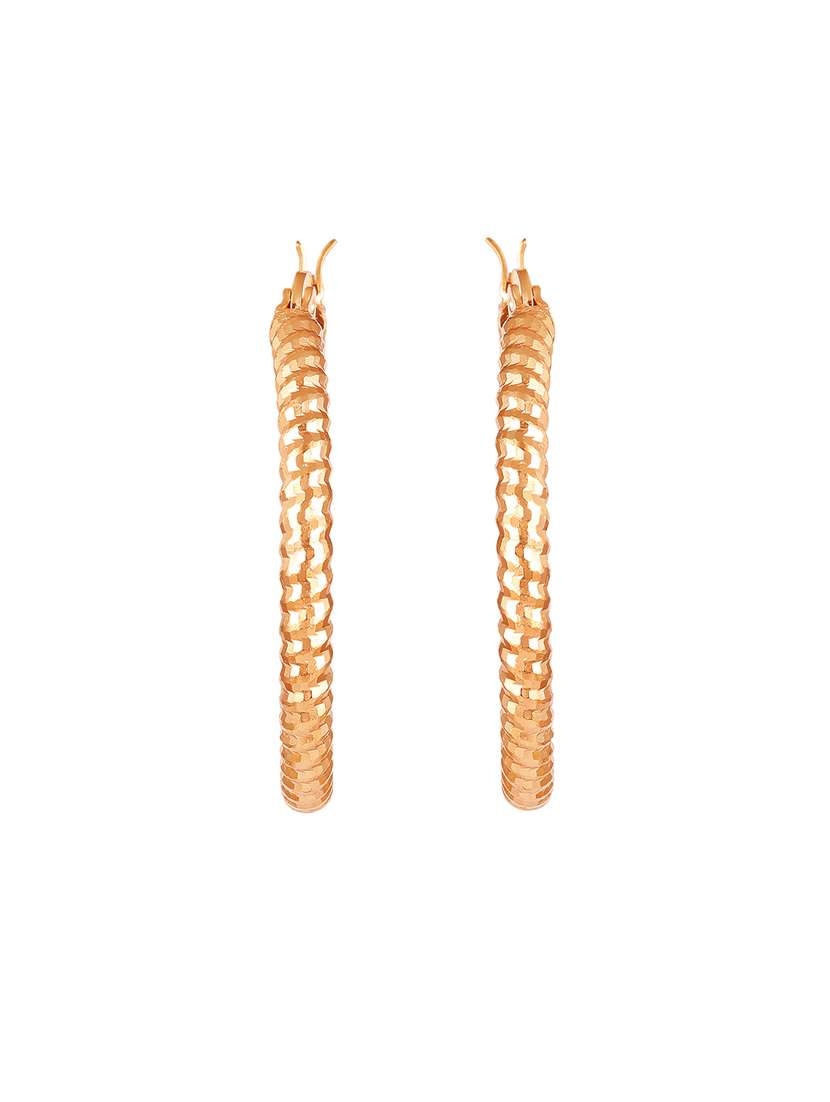 women gold pleated hoop earrings - 18340452 -  Standard Image - 1