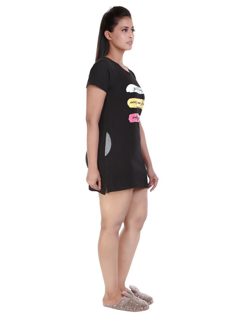 round neck graphic t-shirt dress - 18340953 - Standard Image - 1