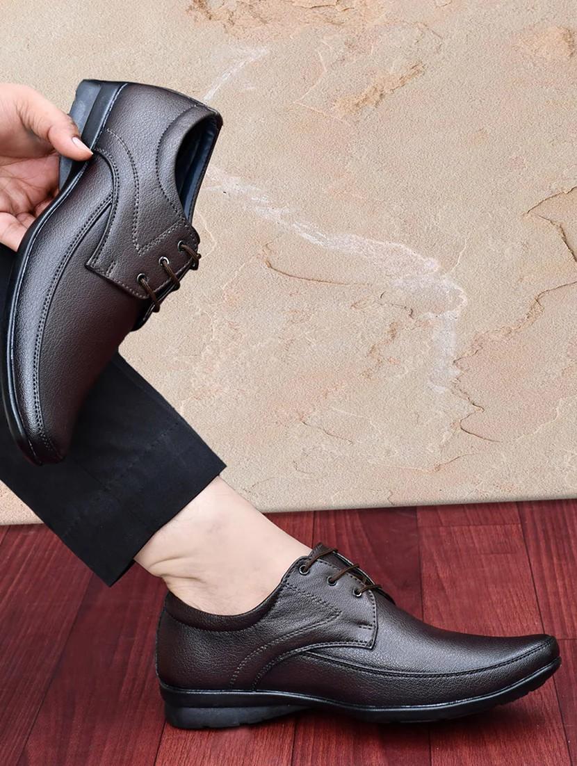 brown lace-up formal derby shoes - 18341020 -  Zoom Image - 0