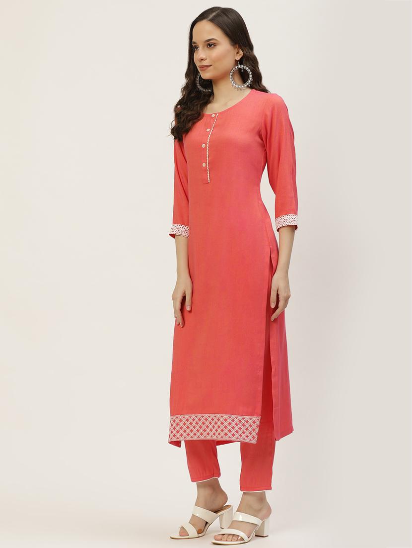 embroidered kurta pant set - 18341047 -  Standard Image - 1